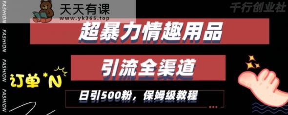 最新情趣项目引流全渠道，自带高流量，保姆级教程，轻松破百单，日引500+粉【揭秘】-天天有课网