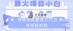 老师夏令营互联网技术最厉害的新项目没有之一，新手入门必会，月入2万 轻松-天天有课网