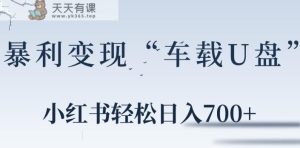 小红书“车载U盘”暴利引流,日入700+-天天有课网