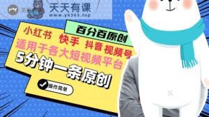 5分钟一条原创爆款视频，适用各大短视频平台，变现方式多-天天有课网