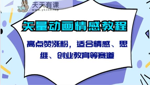 矢量素材动漫情绪实例教程-高些赞增粉，适宜情绪、逻辑思维、创新创业教育等跑道-天天有课网