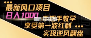 全新蓝海项目，日入了千，抓住当下出风口，享有第一波收益，完成让二追三-天天有课网