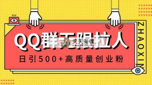 QQ群无尽邀人，日引500 自主创业粉，迅速引流方法创建公域群-天天有课网