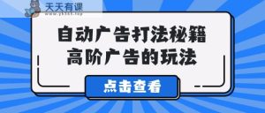 Alice全自动广告宣传玩法秘笈，高级广告宣传游戏的玩法-天天有课网