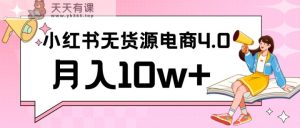 小红书新电商实战 无货源实操从0到1月入10w+ 联合抖音放大收益-天天有课网