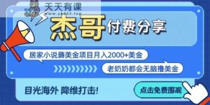 拆解海外撸美金项目月入2000美刀详细指导-天天有课网