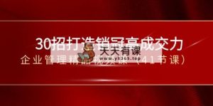 30招-打造出销售冠军高成交力-企业经营管理在线精品视频课-天天有课网