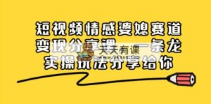 短视频情感婆媳赛道变现分享课，一条龙实操玩法分享给你-天天有课网