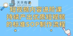 抖音内容升阶课，不断产出率优质视频的要求SOP制作过程-天天有课网