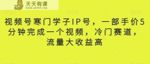 视频号寒门学子IP号,一部手价5分钟完成一个视频,冷门赛道,流量大收益高【揭秘】-天天有课网