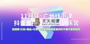 11月底·广州市面授课抖音直播间实体模型落地式-夏令营，小视频 引流方法 爆款 付钱，短..-天天有课网