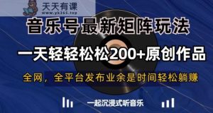 音乐号最新矩阵玩法,一天轻轻松松200+原创作品【揭秘】-天天有课网