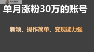 单月增粉30万，卖货收益20W，5分钟即可制作一个短视频！-天天有课网