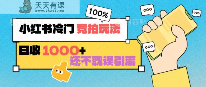小红书的小众 竞价游戏玩法 日收1000  也不耽误引流方法 能够做店铺 能做公域-天天有课网