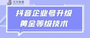 【独家首发】抖音企业认证更新金子级别技术性,一单50到100元-天天有课网