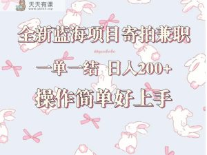 全新升级蓝海项目寄拍做兼职，日入200 ，使用方便好上手。-天天有课网