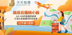 旅游直播核心板，从0-100的直播间思维课，打造出头顶部抖音直播间系统软件课-天天有课网