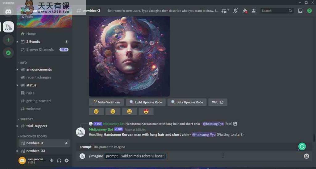 Midjourney AI人工智能艺术照片从入门到高端写作实例教程-33堂课-中英字幕-天天有课网