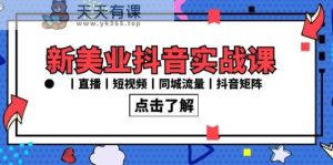 新美业抖音实战课丨直播丨短视频丨同城流量丨抖音矩阵-天天有课网