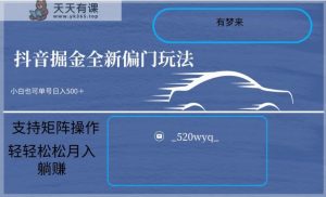 2024抖音视频全新升级掘金队游戏玩法5.0，新手在家也能轻轻松松日入500＋，适用引流矩阵实际操作-天天有课网