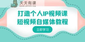 打造个人IP视频课程-短视频自媒体实例教程,本人IP怎样定位,如何盈利-天天有课网