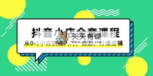 抖音小店-全套课程，从0-1小白快速入门，选品，打爆店铺-天天有课网