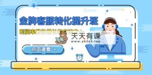 金牌客服-转化提升班，利润率最快增长的方法之一-天天有课网