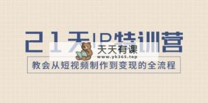 21天IP特训营，教会从短视频制作到变现的全流程-暖阳网-优质付费教程和创业项目大全-天天有课网