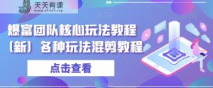 爆富团队核心玩法教程各种玩法混剪教程-天天有课网