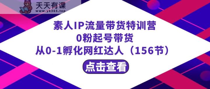 繁星·计划素人IP流量带货特训营：0粉起号带货 从0-1孵化网红达人-天天有课网