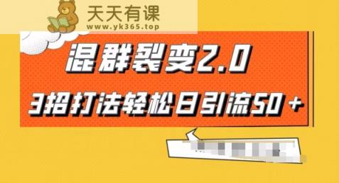 混群快速裂变2.0，3招打法轻松日引流50＋，单号月入6000＋-天天有课网
