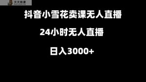 抖音小小雪花卖修补收纳整理课堂教学在线课程,无人直播日入3000-天天有课网