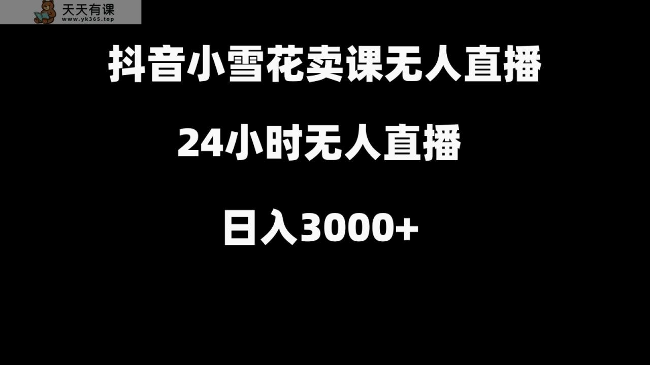 抖音小小雪花卖修补收纳整理课堂教学在线课程，无人直播日入3000-天天有课网