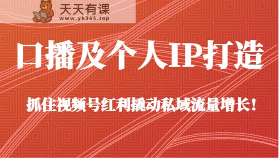 口播文案和个人IP打造出，把握住微信视频号收益撬起私域流量池提高！-天天有课网