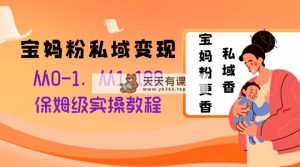 宝妈粉私域变现从0-1，从1-100，保姆级实操教程，长久稳定的变现之法-暖阳网-优质付费教程和创业项目大全-天天有课网