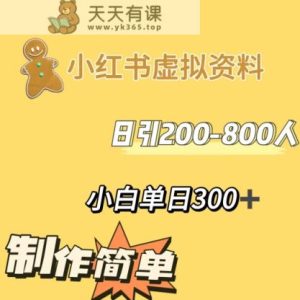 小红书动漫治愈图文的玩法，日引200-800人，小白单日变现300+-天天有课网