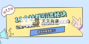 11个社群引流窍门，让裂变拉新增长，让你拥有社群营销流量入口-暖阳网-优质付费教程和创业项目大全-天天有课网