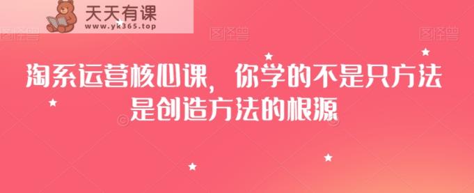 淘系运营核心课，你学的不是只方法是创造方法的根源-天天有课网