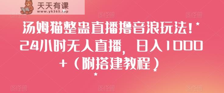 汤姆猫整蛊直播撸音浪玩法！24小时无人直播，日入1000+【揭秘】-天天有课网