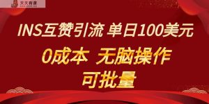 INS互粉赚美元，0成本费，可大批量，没脑子关注点赞就可以，单日100美金-天天有课网