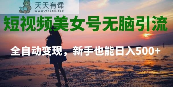 短视频美女号无脑引流，全自动变现，新手也能日入500+-天天有课网