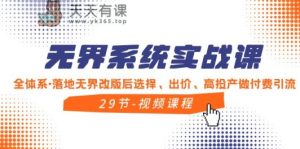 无边系统软件实战演练课，全管理体系落地式无边改版后挑选、竞价、高建成投产做付钱引流方法-天天有课网