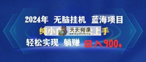 2024年没脑子放置挂机蓝海项目 纯小白可快速上手 真正实现躺着赚钱日入900-天天有课网