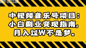中音乐mv号新项目:新手第二职业转现手册,月入了W指日可待。-天天有课网