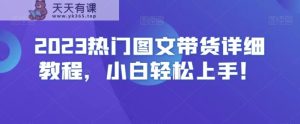 2023热门图文带货详细教程，小白轻松上手！-天天有课网