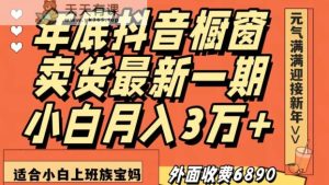 外面收费6890元年底抖音橱窗卖货最新一期,小白月入3万,适合小白上班族宝妈【揭秘】-天天有课网