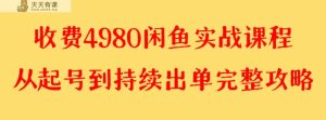 收费标准4980闲鱼平台新版本实战演练实例教程 亲自测试百货单号月入2000 可引流矩阵实际操作-天天有课网