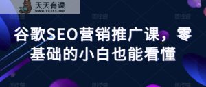 谷歌SEO营销推广课，零基础的小白也能看懂-天天有课网