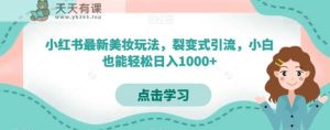 小红书最新美妆玩法，裂变式引流，小白也能轻松日入1000+-天天有课网