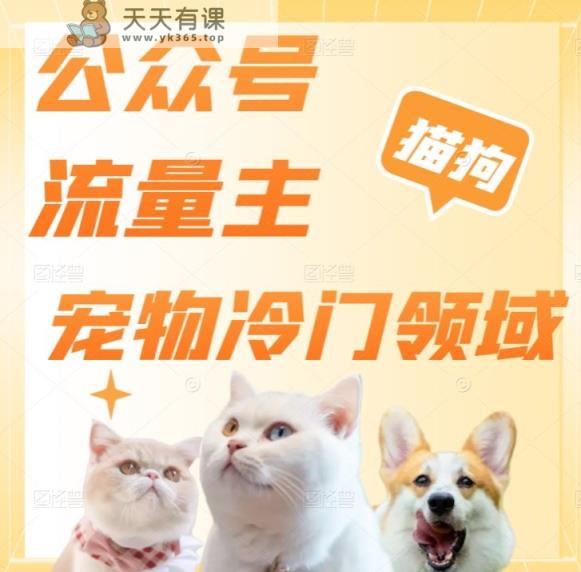 公众号流量主，萌宠冷门领域，单日收益2000+，简单暴力掘金，矩阵操作，无限放大收益！-天天有课网
